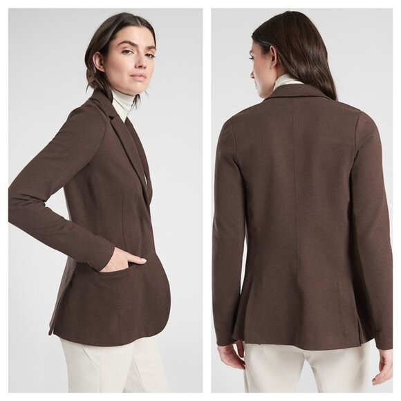 Athleta Venice Heather Blazer 10 Dark Brown Heather - Picture 1 of 16